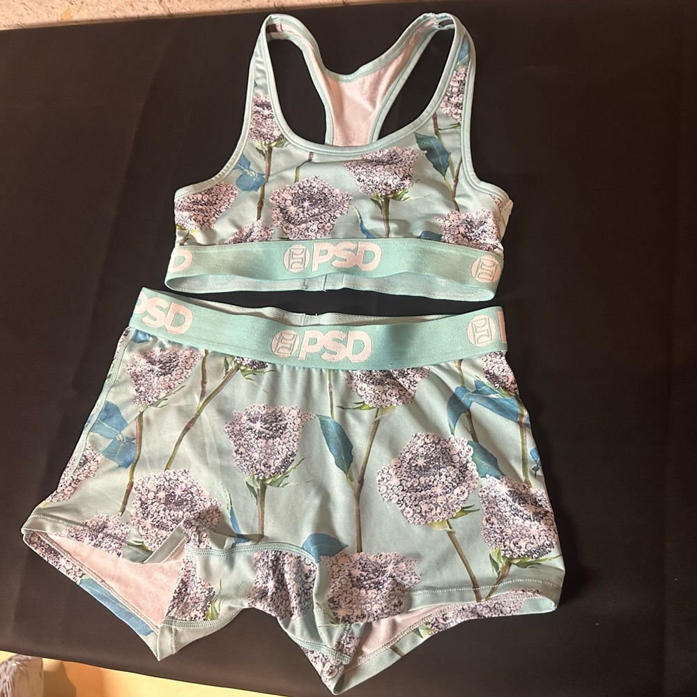 PSD Floral Diamonds Sports Bra and Shorts Set